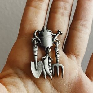 Vintage JJ Artifacts Gardener Brooch